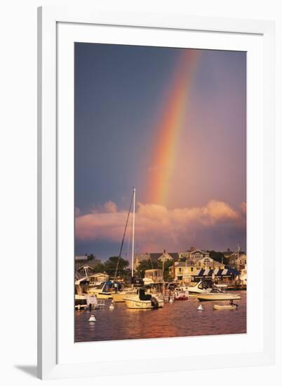 Rainbow over Oaks Bluffs on Martha's Vineyard-Jon Hicks-Framed Photographic Print