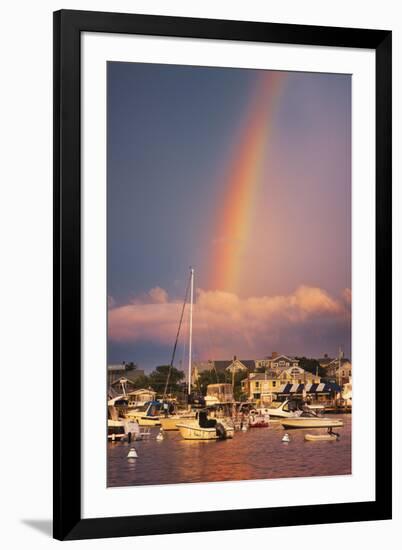 Rainbow over Oaks Bluffs on Martha's Vineyard-Jon Hicks-Framed Photographic Print