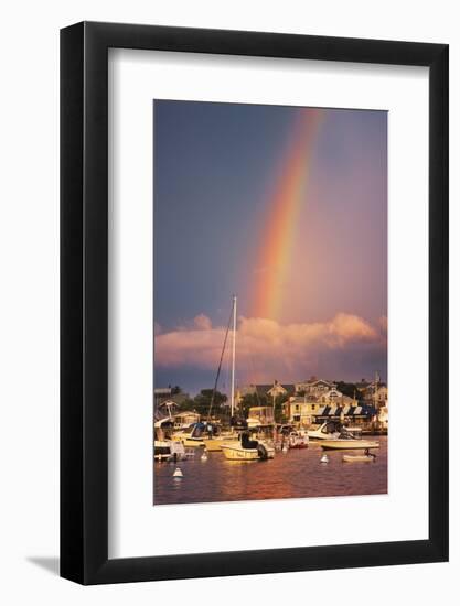 Rainbow over Oaks Bluffs on Martha's Vineyard-Jon Hicks-Framed Photographic Print