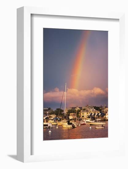 Rainbow over Oaks Bluffs on Martha's Vineyard-Jon Hicks-Framed Photographic Print