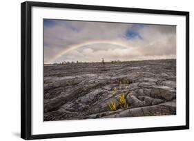 Rainbow over Old Lava Field, Hawaii Volcanoes NP, Hawaii, USA-Jaynes Gallery-Framed Photographic Print