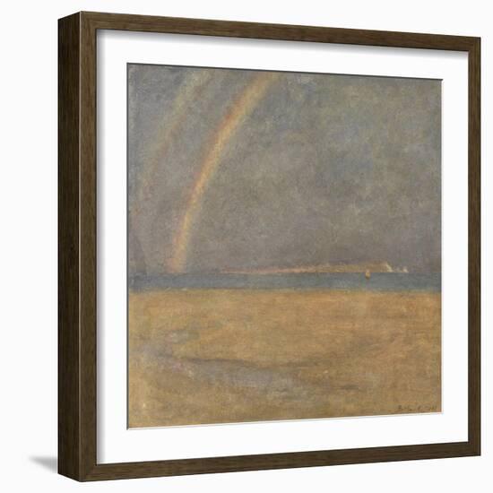 Rainbow over the Needles, Isle of Wight, C.1890 (Oil on Board)-Arthur George Bell-Framed Giclee Print