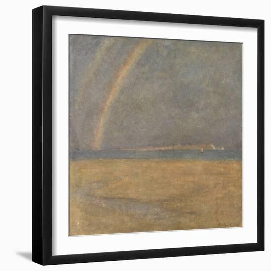 Rainbow over the Needles, Isle of Wight, C.1890 (Oil on Board)-Arthur George Bell-Framed Giclee Print