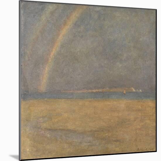 Rainbow over the Needles, Isle of Wight, C.1890 (Oil on Board)-Arthur George Bell-Mounted Giclee Print