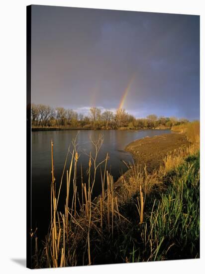 Rainbow over the North Platte River, Nebraska, USA-Chuck Haney-Stretched Canvas