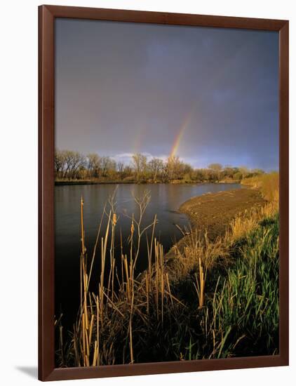 Rainbow over the North Platte River, Nebraska, USA-Chuck Haney-Framed Photographic Print