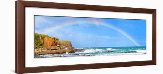 Rainbow over the Sea Panorama-null-Framed Art Print