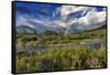 Rainbow over the St Mary River in Glacier National Park, Montana, USA-Chuck Haney-Framed Stretched Canvas