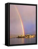Rainbow Over Tufa Formations on Mono Lake, Sierra Nevada Mountains, California, USA-Christopher Talbot Frank-Framed Stretched Canvas