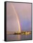 Rainbow Over Tufa Formations on Mono Lake, Sierra Nevada Mountains, California, USA-Christopher Talbot Frank-Framed Stretched Canvas