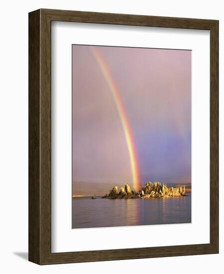 Rainbow Over Tufa Formations on Mono Lake, Sierra Nevada Mountains, California, USA-Christopher Talbot Frank-Framed Photographic Print