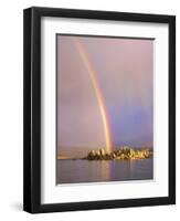 Rainbow Over Tufa Formations on Mono Lake, Sierra Nevada Mountains, California, USA-Christopher Talbot Frank-Framed Photographic Print