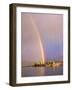 Rainbow Over Tufa Formations on Mono Lake, Sierra Nevada Mountains, California, USA-Christopher Talbot Frank-Framed Photographic Print