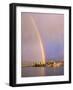 Rainbow Over Tufa Formations on Mono Lake, Sierra Nevada Mountains, California, USA-Christopher Talbot Frank-Framed Photographic Print