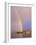 Rainbow Over Tufa Formations on Mono Lake, Sierra Nevada Mountains, California, USA-Christopher Talbot Frank-Framed Photographic Print