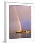 Rainbow Over Tufa Formations on Mono Lake, Sierra Nevada Mountains, California, USA-Christopher Talbot Frank-Framed Photographic Print