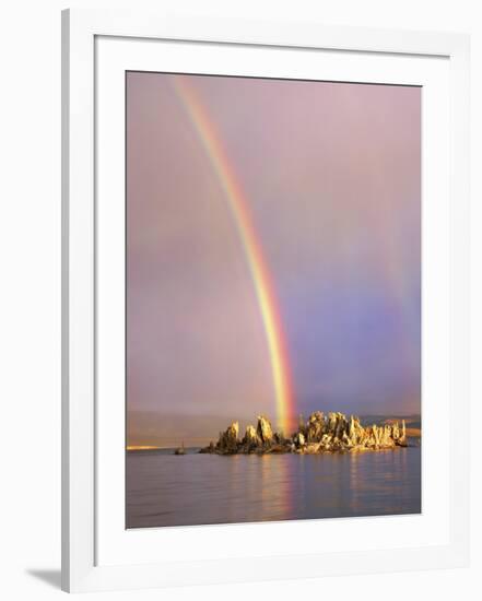 Rainbow Over Tufa Formations on Mono Lake, Sierra Nevada Mountains, California, USA-Christopher Talbot Frank-Framed Photographic Print