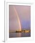 Rainbow Over Tufa Formations on Mono Lake, Sierra Nevada Mountains, California, USA-Christopher Talbot Frank-Framed Photographic Print