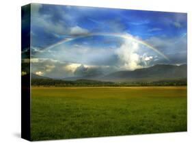 Rainbow Over Valley-Gary W. Carter-Stretched Canvas