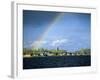 Rainbow Over Vershinino C18th St. Nikola Chapel, Kenozersky National Park. Lake Kenozero, Russia-Igor Shpilenok-Framed Photographic Print