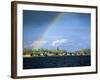 Rainbow Over Vershinino C18th St. Nikola Chapel, Kenozersky National Park. Lake Kenozero, Russia-Igor Shpilenok-Framed Photographic Print