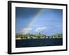 Rainbow Over Vershinino C18th St. Nikola Chapel, Kenozersky National Park. Lake Kenozero, Russia-Igor Shpilenok-Framed Photographic Print