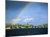Rainbow Over Vershinino C18th St. Nikola Chapel, Kenozersky National Park. Lake Kenozero, Russia-Igor Shpilenok-Mounted Photographic Print