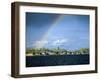 Rainbow Over Vershinino C18th St. Nikola Chapel, Kenozersky National Park. Lake Kenozero, Russia-Igor Shpilenok-Framed Photographic Print