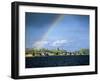 Rainbow Over Vershinino C18th St. Nikola Chapel, Kenozersky National Park. Lake Kenozero, Russia-Igor Shpilenok-Framed Photographic Print