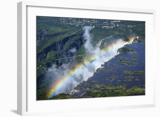 Rainbow over Victoria Falls, Zambezi River, Zimbabwe/Zambia-David Wall-Framed Photographic Print