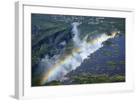 Rainbow over Victoria Falls, Zambezi River, Zimbabwe/Zambia-David Wall-Framed Photographic Print