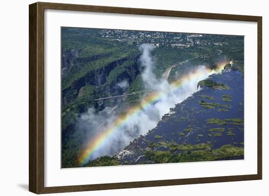 Rainbow over Victoria Falls, Zambezi River, Zimbabwe/Zambia-David Wall-Framed Photographic Print