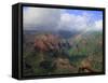 Rainbow over Waimea Canyon, Kauai, Hawaii, USA-Dennis Flaherty-Framed Stretched Canvas