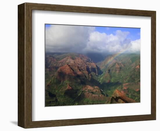 Rainbow over Waimea Canyon, Kauai, Hawaii, USA-Dennis Flaherty-Framed Photographic Print