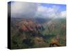 Rainbow over Waimea Canyon, Kauai, Hawaii, USA-Dennis Flaherty-Stretched Canvas