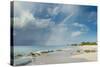 Rainbow over world famous Grace Bay beach, Providenciales, Turks and Caicos, Caribbean-Michael Runkel-Stretched Canvas