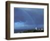 Rainbow over Yaquina Bay Lighthouse, Oregon, USA-Janis Miglavs-Framed Photographic Print