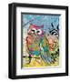 Rainbow Owl-Lucy Cloud-Framed Art Print