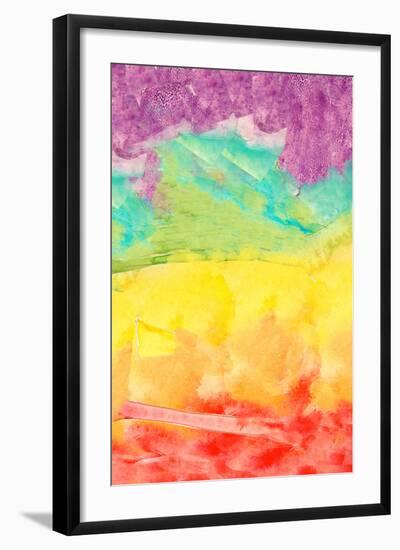 Rainbow pattern   watercolor, painterly-Robbin Rawlings-Framed Art Print