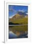 Rainbow Peak reflects in Bowman Lake in Glacier National Park, Montana, USA-Chuck Haney-Framed Photographic Print