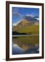 Rainbow Peak reflects in Bowman Lake in Glacier National Park, Montana, USA-Chuck Haney-Framed Photographic Print