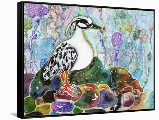 Rainbow Rock Little Heron-Lauren Moss-Framed Stretched Canvas