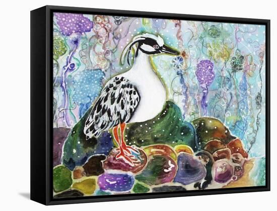 Rainbow Rock Little Heron-Lauren Moss-Framed Stretched Canvas