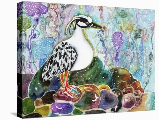 Rainbow Rock Little Heron-Lauren Moss-Stretched Canvas