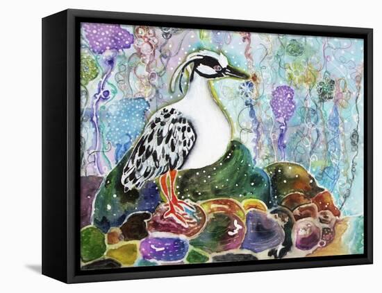 Rainbow Rock Little Heron-Lauren Moss-Framed Stretched Canvas