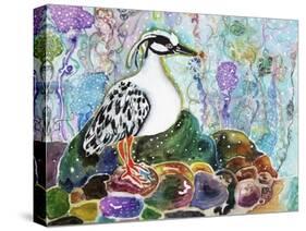 Rainbow Rock Little Heron-Lauren Moss-Stretched Canvas