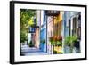 Rainbow Row I, Charleston South Carolina-George Oze-Framed Photographic Print