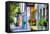 Rainbow Row I, Charleston South Carolina-George Oze-Framed Stretched Canvas