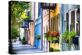 Rainbow Row I, Charleston South Carolina-George Oze-Stretched Canvas