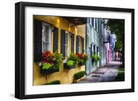 Rainbow Row II, Charleston South Carolina-George Oze-Framed Photographic Print